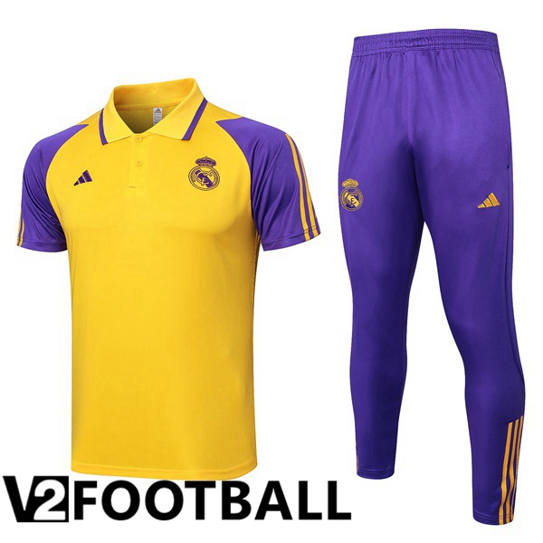 Real Madrid Soccer Polo + Pants Yellow 2024/2025