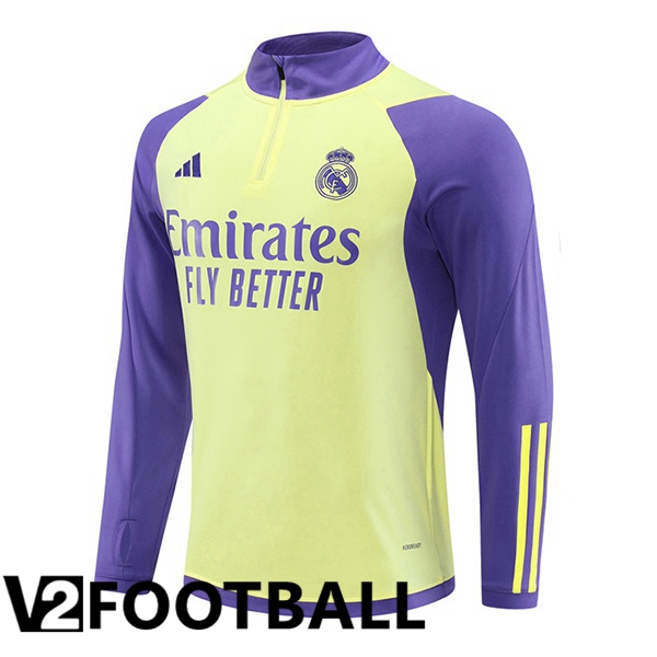 Real Madrid Training Sweatshirt Yellow Purple 2024/2025