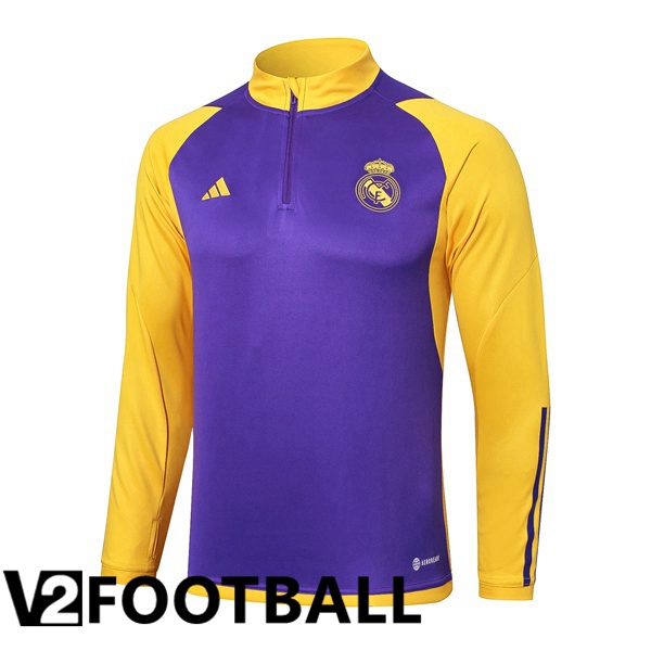 Real Madrid Training Sweatshirt Purple Yellow 2024/2025