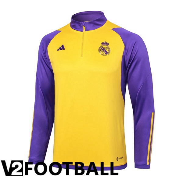 Real Madrid Training Sweatshirt Yellow Purple 2024/2025