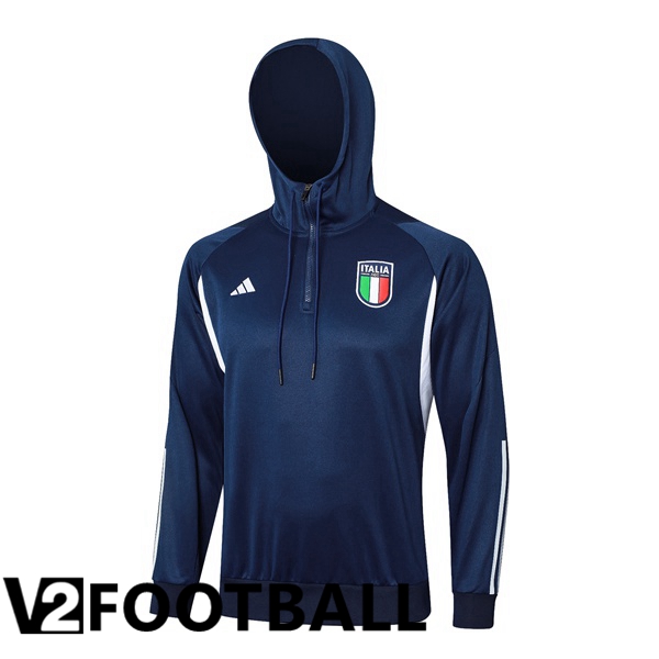 Italy Training Sweatshirt Hoodie Blue Royal 2024/2025