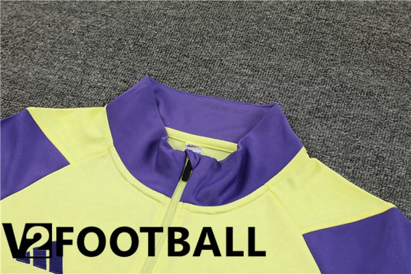 Real Madrid Training Tracksuit Suit Yellow Purple 2024/2025