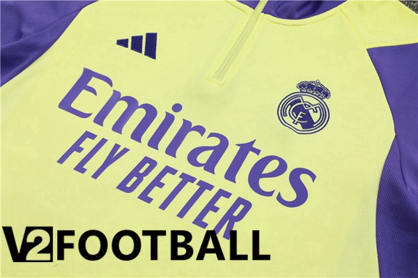 Real Madrid Training Tracksuit Suit Yellow Purple 2024/2025