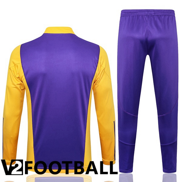 Real Madrid Training Tracksuit Suit Purple Yellow 2024/2025