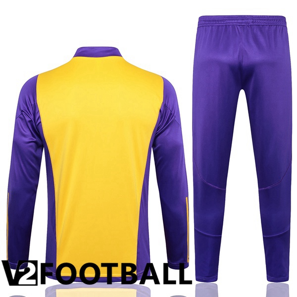 Real Madrid Training Tracksuit Suit Yellow Purple 2024/2025