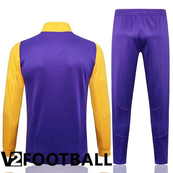 Real Madrid Training Jacket Suit Purple Yellow 2024/2025