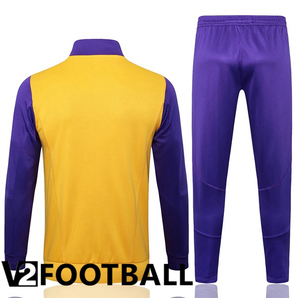 Real Madrid Training Jacket Suit Yellow Purple 2024/2025