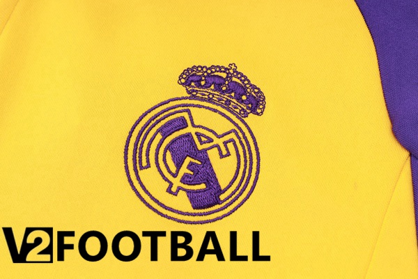 Real Madrid Training Jacket Suit Yellow Purple 2024/2025