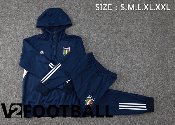 Italy Training Tracksuit Sweatshirt Hoodie Blue Royal 2024/2025