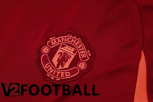 Manchester United Training T Shirt + Shorts Red 2024/2025