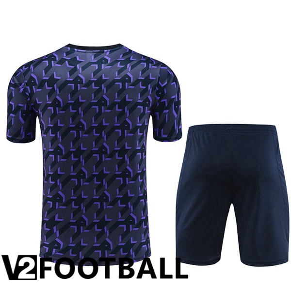 Real Madrid Training T Shirt + Shorts Blue Royal 2024/2025