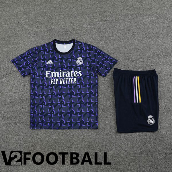 Real Madrid Training T Shirt + Shorts Blue Royal 2024/2025