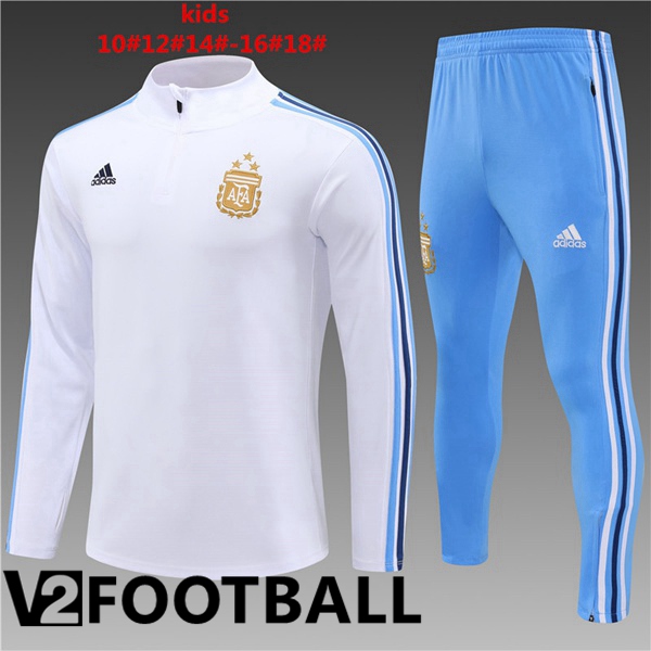 Argentina Kids Training Tracksuit Suit White 2024/2025