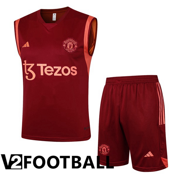 Manchester United Soccer vest + Shorts Red 2024/2025