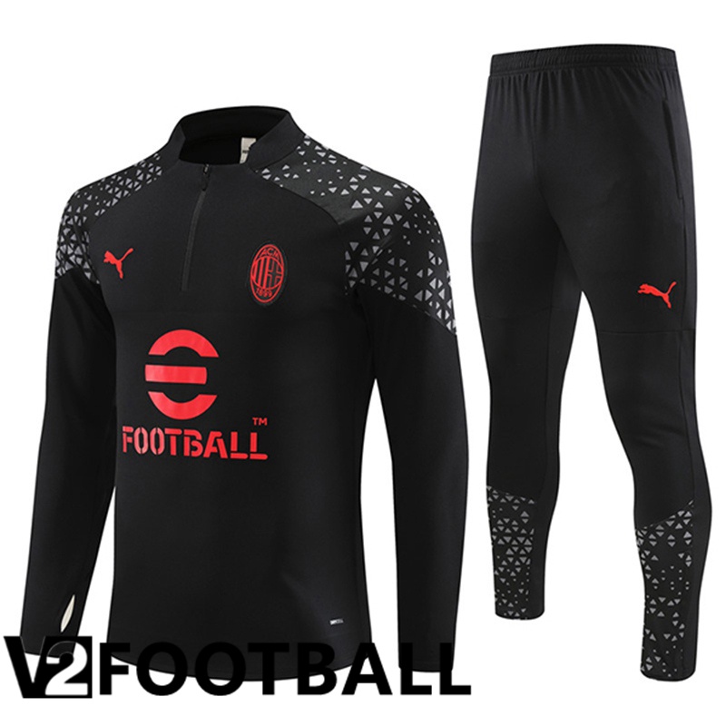 AC Milan Training Tracksuit Suit Black/Red 2023/2024