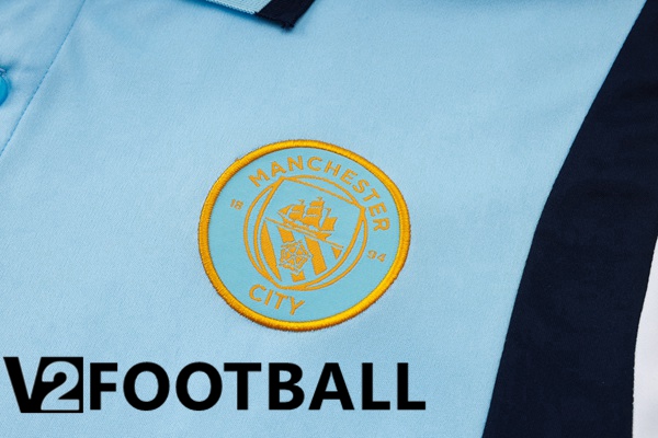 Manchester City Soccer Polo + Pants Blue 2024/2025