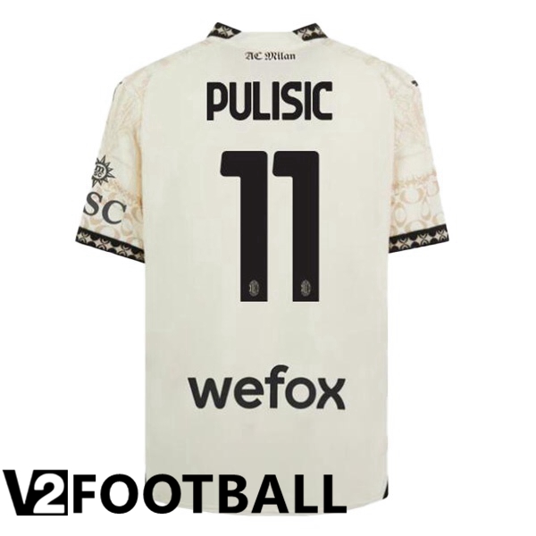 AC Milan (Pulisic 11) Soccer Shirt Fourth Yellow 2023/2024