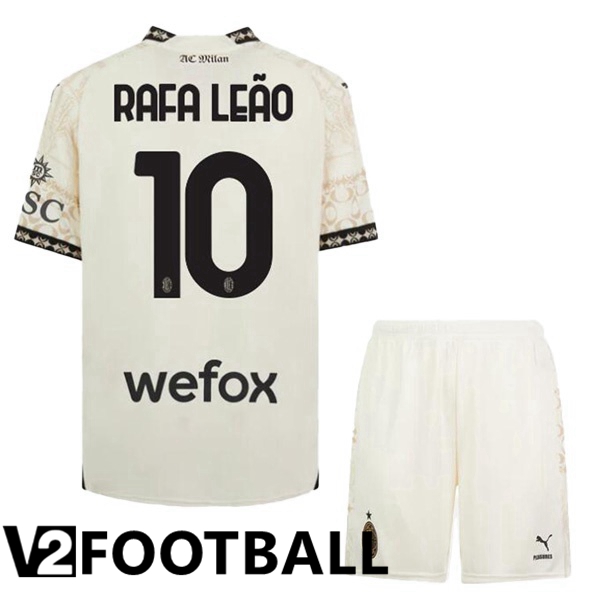 AC Milan (Rafa Leão 10) Kids Soccer Shirt Fourth Yellow 2023/2024