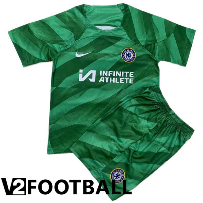 FC Chelsea Kids Goalkeeper Soccer Shirt Green 2023/2024
