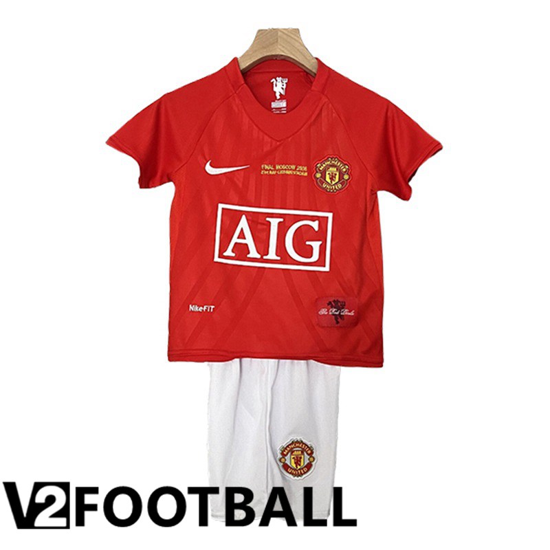 Manchester United Retro Kids Soccer Shirt Home 2007/2008