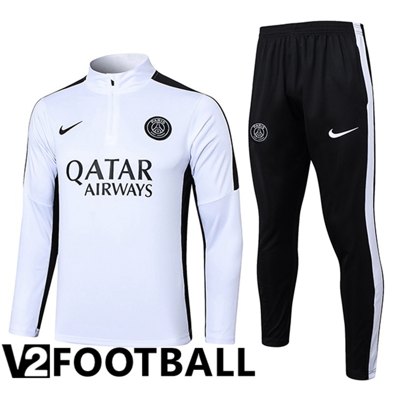 PSG Training Tracksuit Suit White/Black 2023/2024