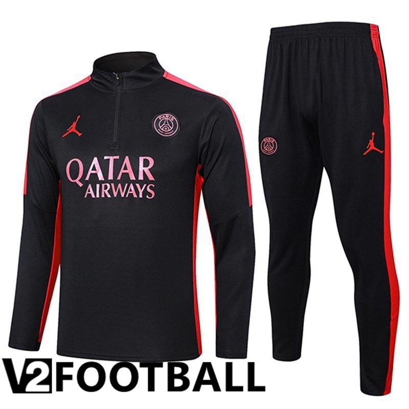 PSG Training Tracksuit Suit Black/Red 2024/2025