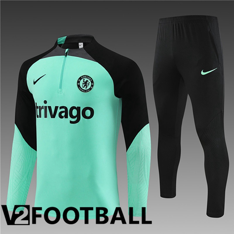 FC Chelsea Kids Training Tracksuit Suit Green/Black 2023/2024