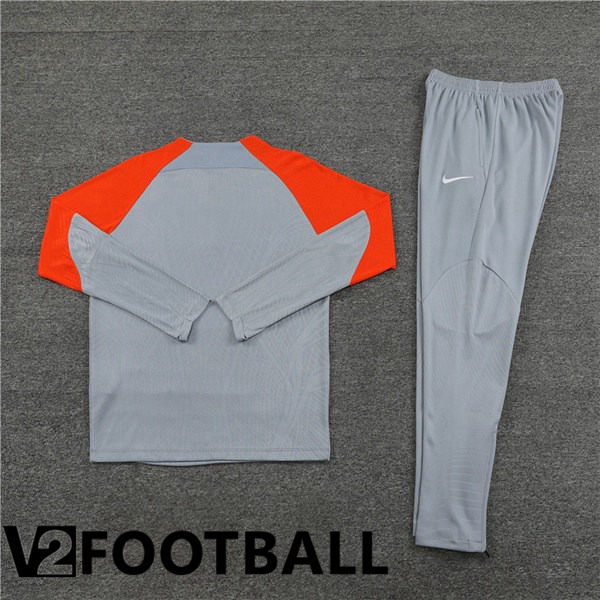 Inter Milan Training Tracksuit Suit Grey Orange 2024/2025