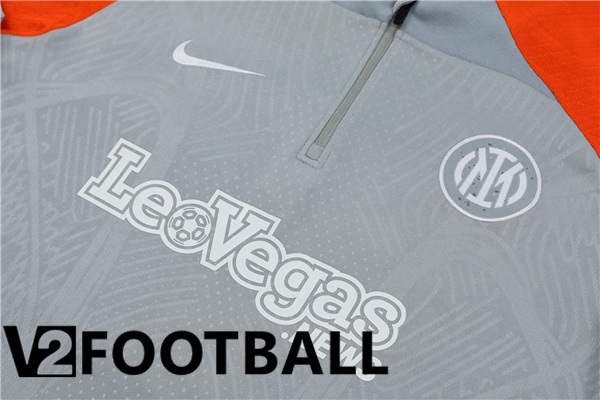 Inter Milan Training Tracksuit Suit Grey Orange 2024/2025