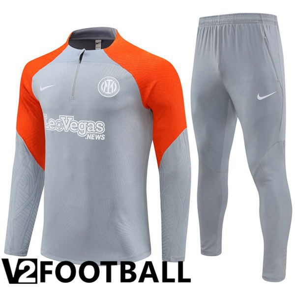 Inter Milan Training Tracksuit Suit Grey Orange 2024/2025