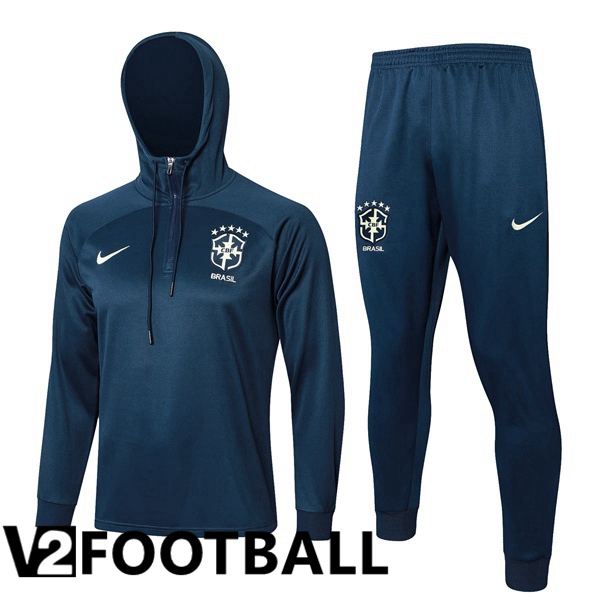 Brazil Training Tracksuit Sweatshirt Hoodie Blue Royal 2024/2025