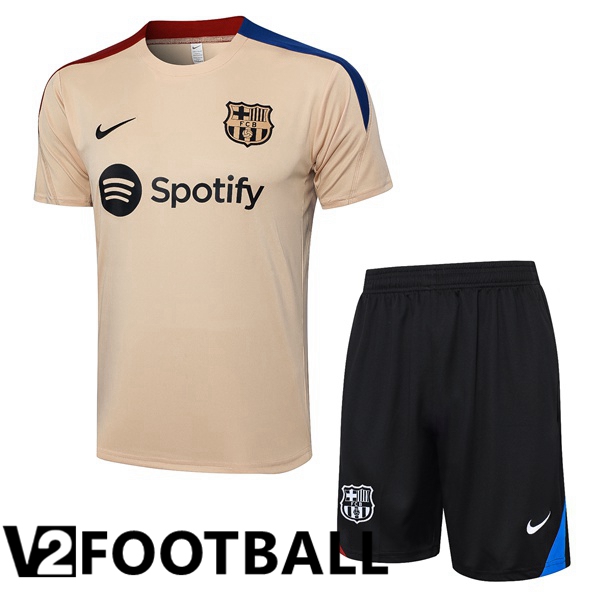 FC Barcelona Training T Shirt + Shorts Yellow 2024/2025