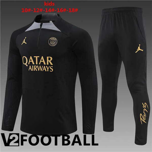 Paris PSG Kids Training Tracksuit Suit Black 2024/2025