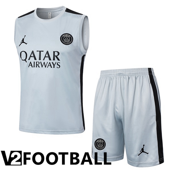 Paris PSG Soccer vest + Shorts Grey 2024/2025