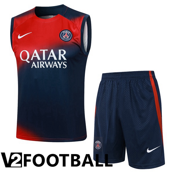 Paris PSG Soccer vest + Shorts Blue Royal Red 2024/2025