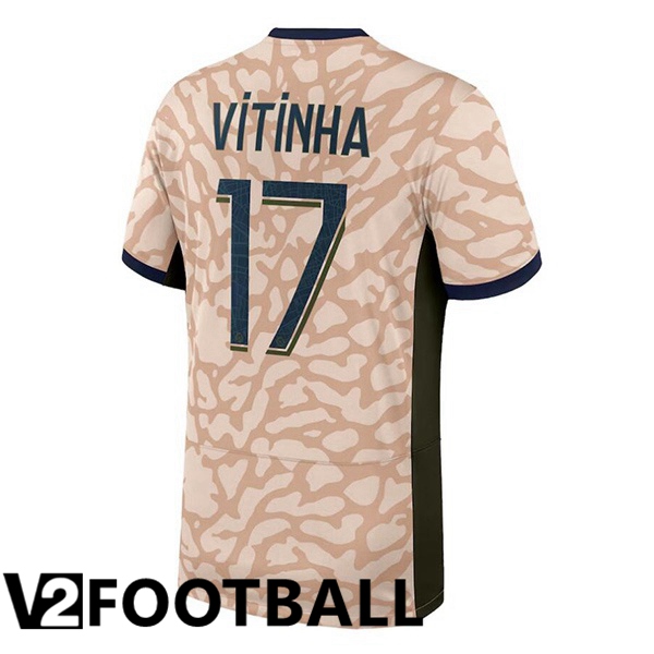 Paris PSG (Vitinha 17) Soccer Shirt Fourth Pink 2023/2024