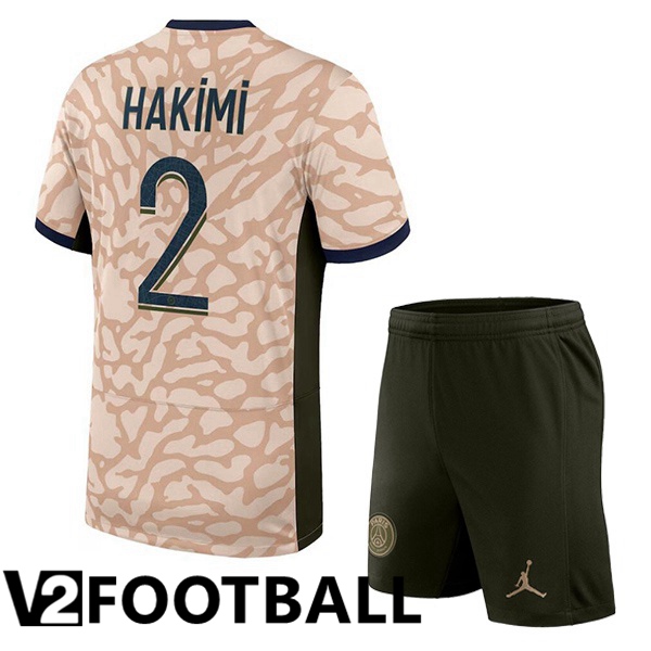 Paris PSG (Hakimi 2) Kids Soccer Shirt Fourth Pink 2023/2024