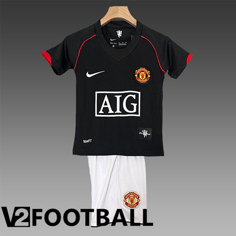 Manchester United Kids Training T Shirt + Shorts Black/Red/White 2024/2025