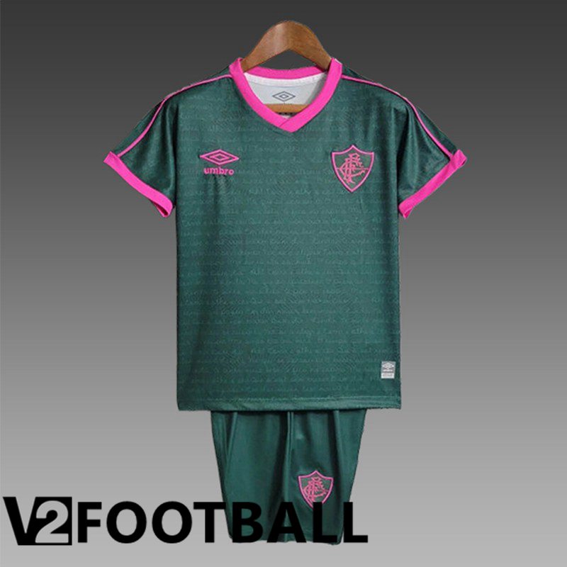 Fluminense Kids Training T Shirt + Shorts Green/Purple 2024/2025