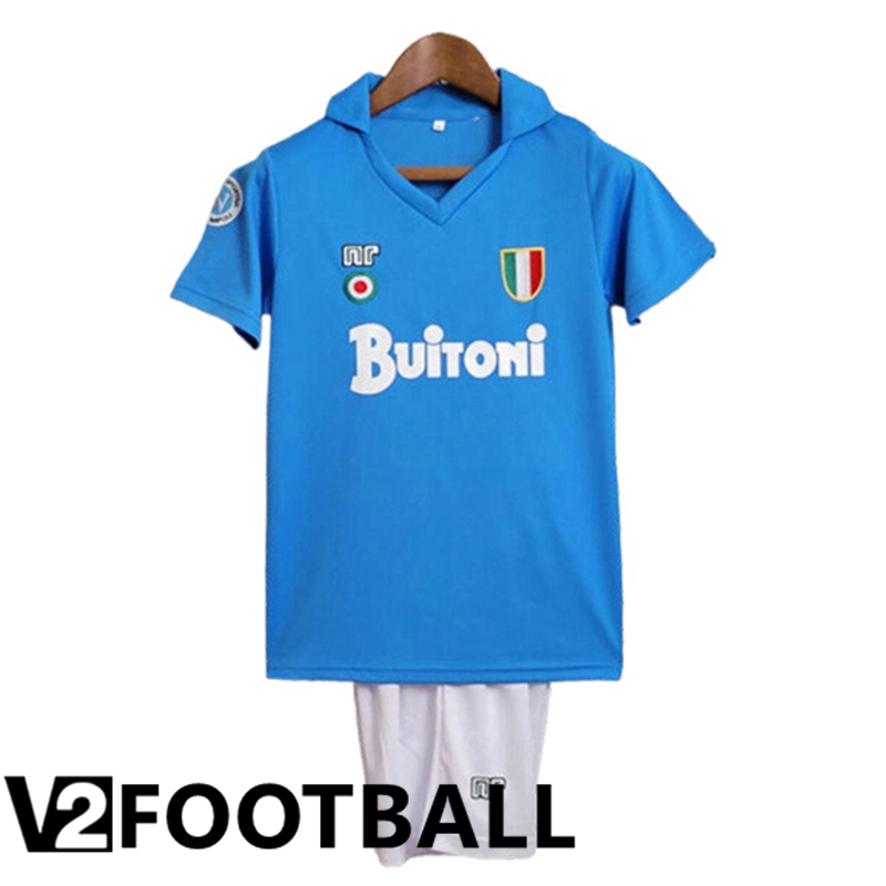 SSC Napoli Retro Kids Soccer Shirt Home 1987/1988