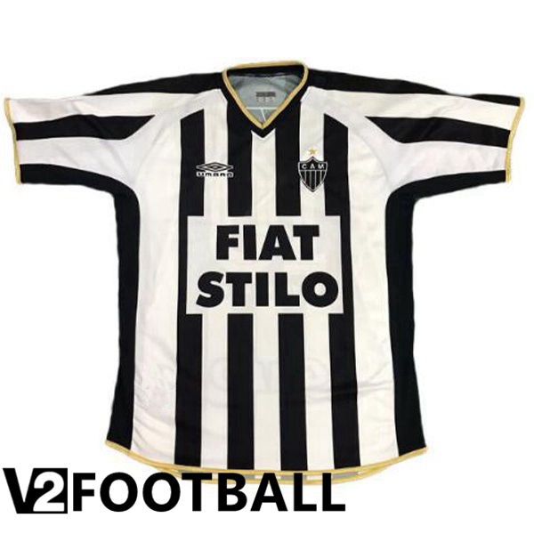 Atletico Mineiro Retro Soccer Shirt Home Black White 2003