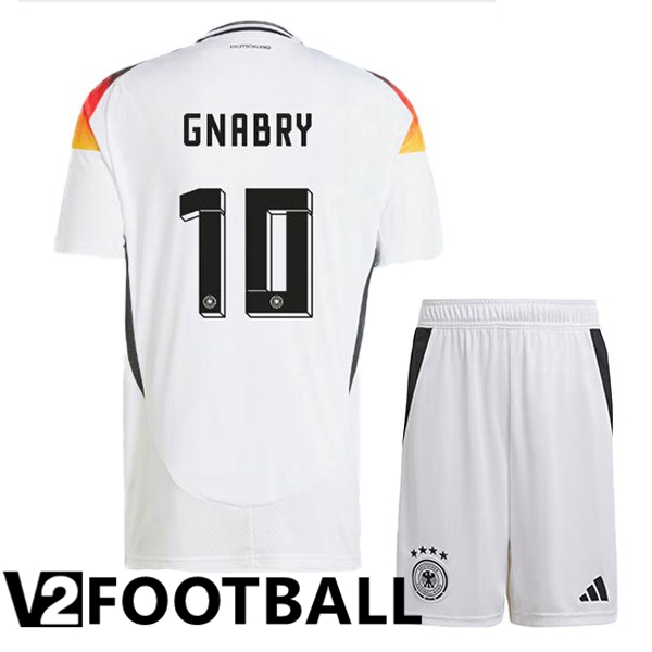 Germany (GNABRY 10) Kids Home Soccer Shirt White 2024/2025
