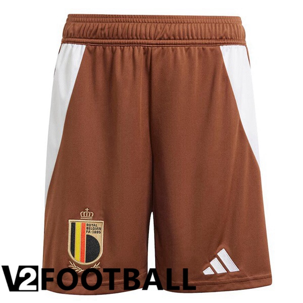 Belgium Away Soccer Shorts Brown 2024/2025