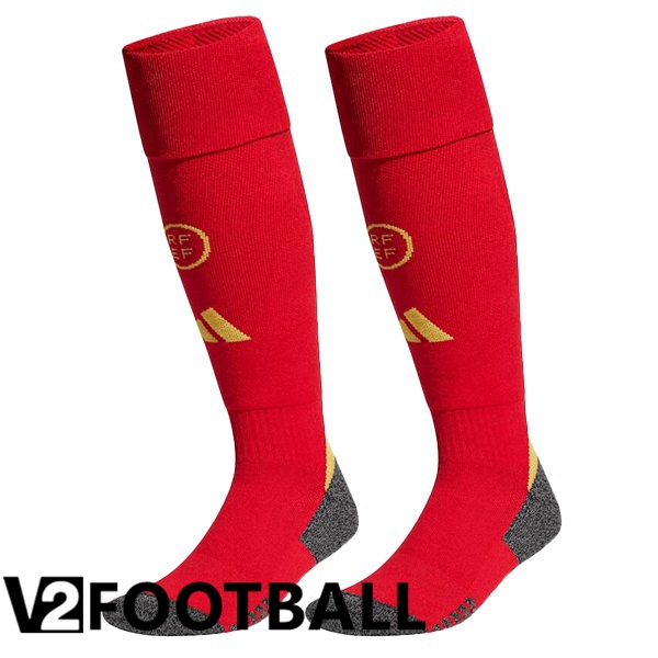 Spain Home Soccer Socks Red 2024/2025