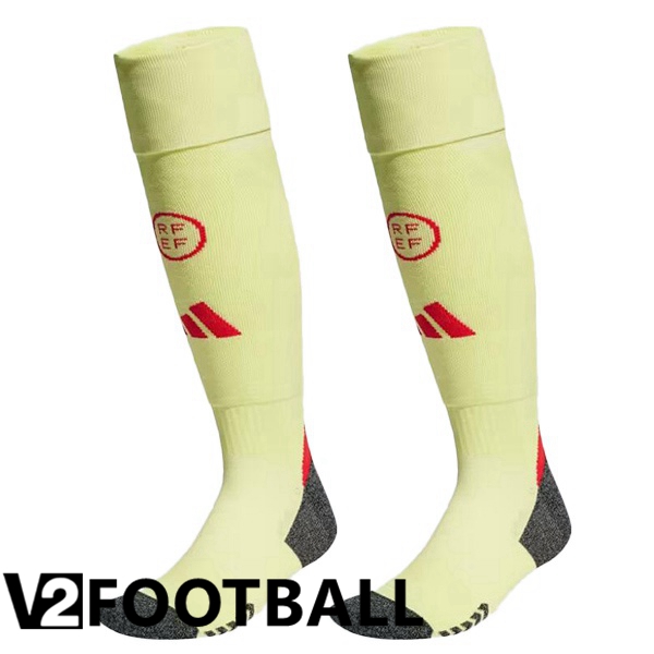 Spain Away Soccer Socks Yellow 2024/2025