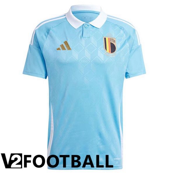 Belgium Away Soccer Shirt Blue UEFA Euro 2024