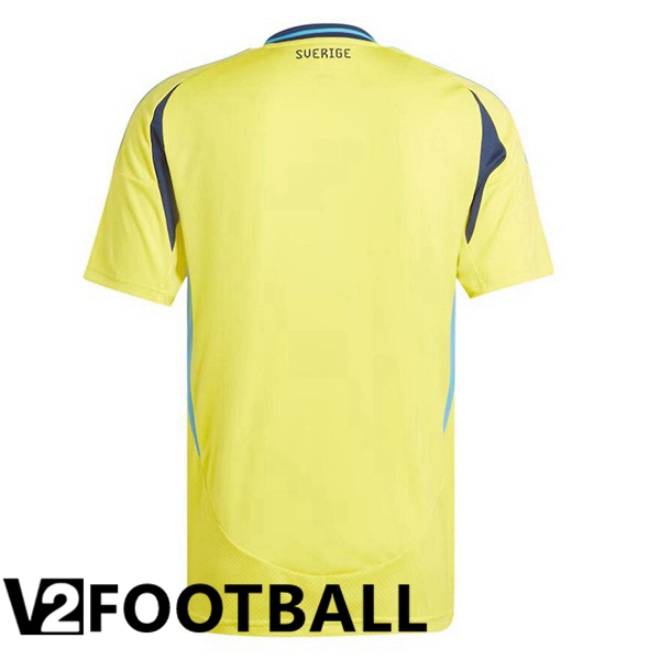 Sweden Home Soccer Shirt Yellow UEFA Euro 2024