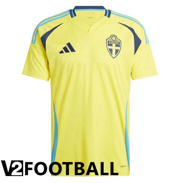 Sweden Home Soccer Shirt Yellow UEFA Euro 2024