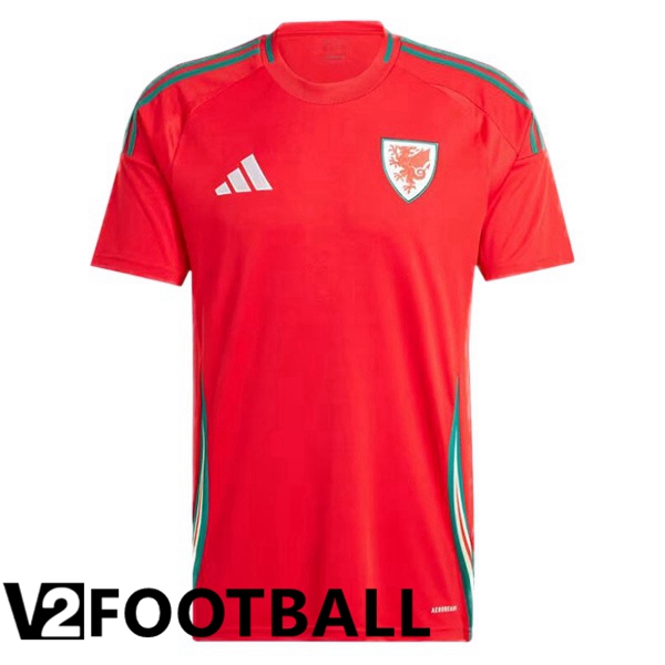 Wales Home Soccer Shirt Red UEFA Euro 2024