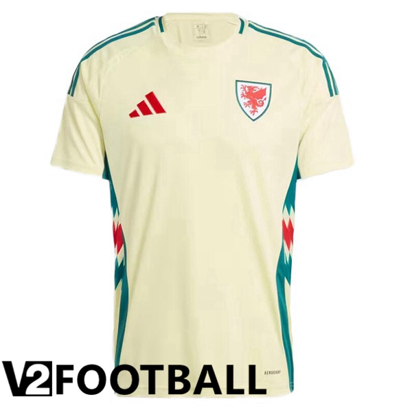 Wales Away Soccer Shirt Yellow UEFA Euro 2024